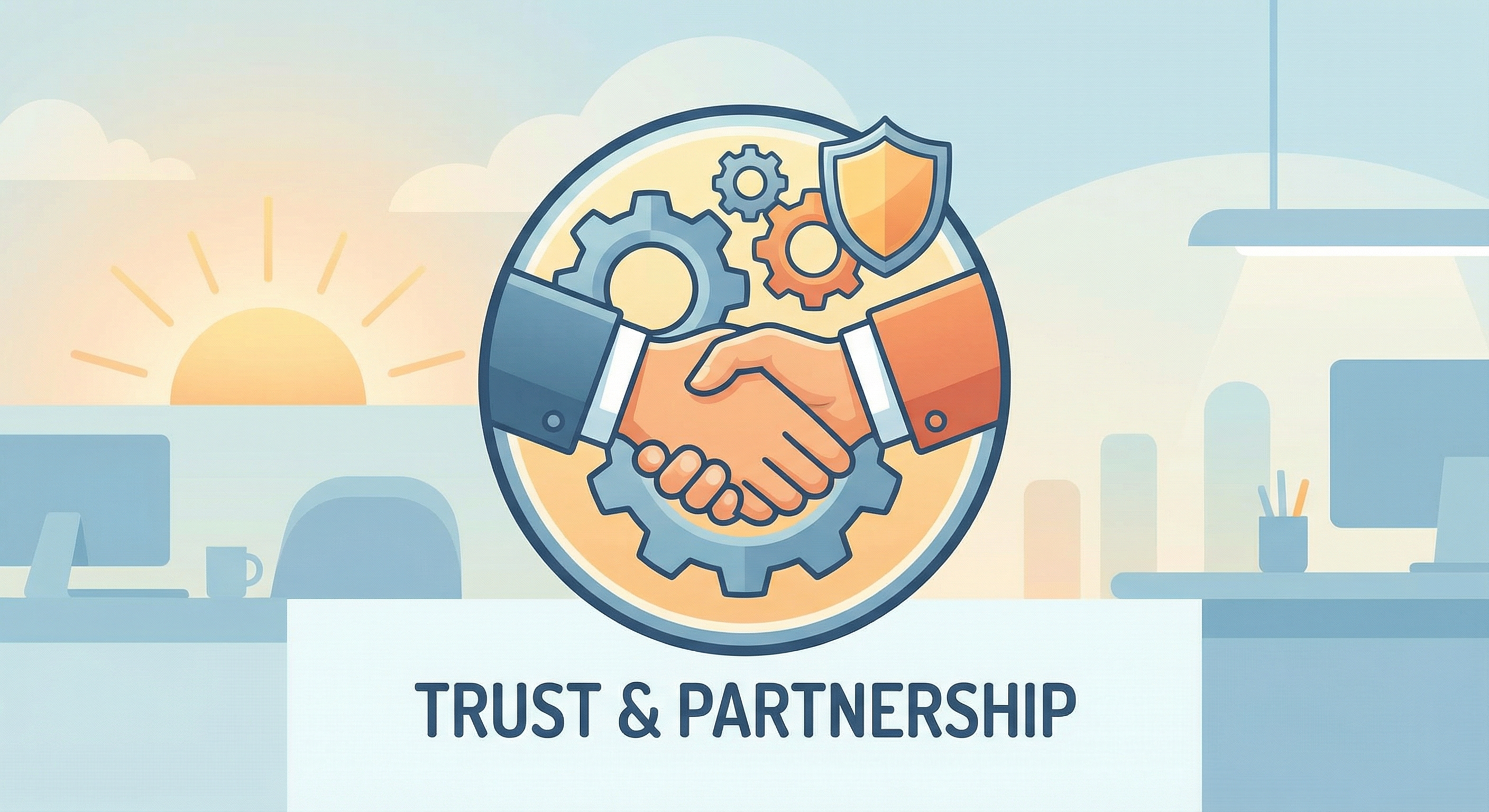 Handshake representing trust and partnership